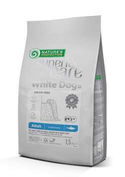 Nature's Protection Superior Care White Dogs Grain Free Herring Adult Small Сухий беззерновий корм для дорослих собак малих порід з оселедцем 1,5 кг NPSC47439 фото