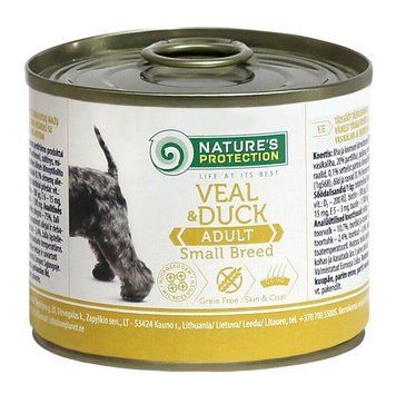 Nature's Protection Adult Small Breeds Veal & Duck Вологий корм для собак малих порід з телятиною і качкою, 200 г KIK45095 фото