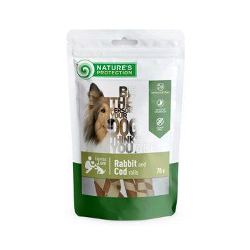 Nature's Protection Rabbit and cod rolls Ласощі для собак роли з кролика і тріски, 75 г SNK46095 фото
