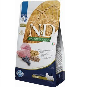Farmina N&D Low Grain Mini Adult Lamb&Blueberry Низькозерновий сухий корм Фарміна для собак дрібних порід (ягня/чорниця) 800г 156375 фото