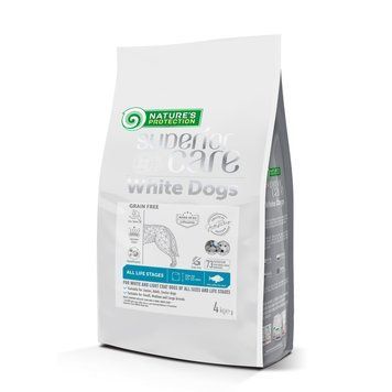 Nature's Protection Superior Care White Dogs Grain Free White Fish All Sizes&Life Stages Сухий беззерновий корм для собак усіх розмірів і стадій життя з білою рибою 4 кг NPSC47592 фото