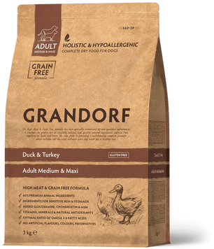 Grandorf Duck & Turkey Medium & Maxi Adult Сухий корм Грандорф Медіум & Максі для собак середніх та крупних порід з качкою та індичкою 1кг 94601 фото